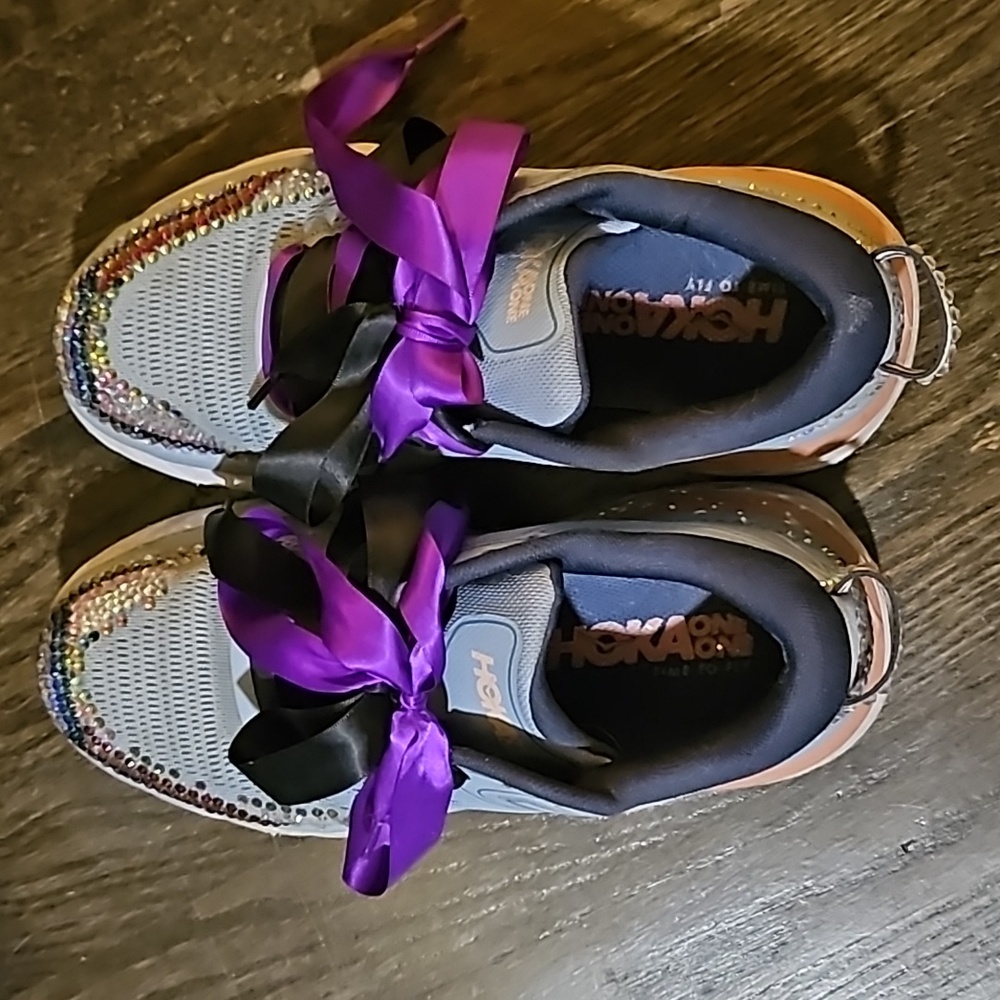 Bedazzled Hoka One One Bondi 7 size 7.5